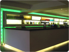 image of green lit bar